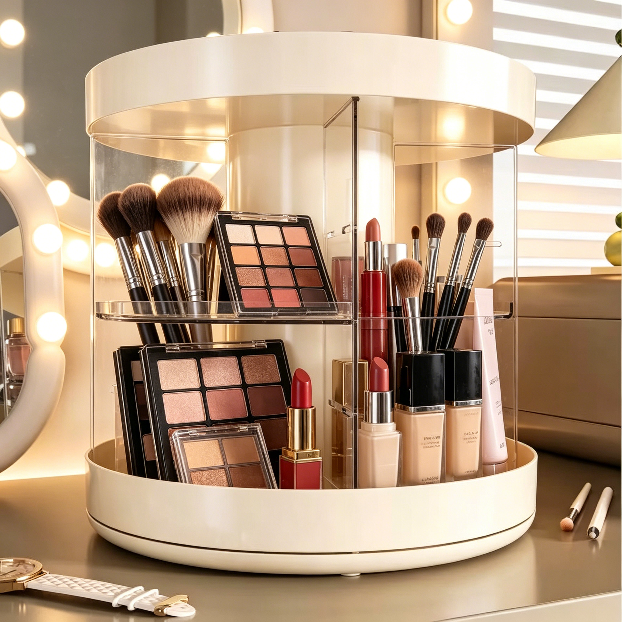 Rotating Layered Makeup Organi - مراجعة Luxury Skincare Makeup وسعره