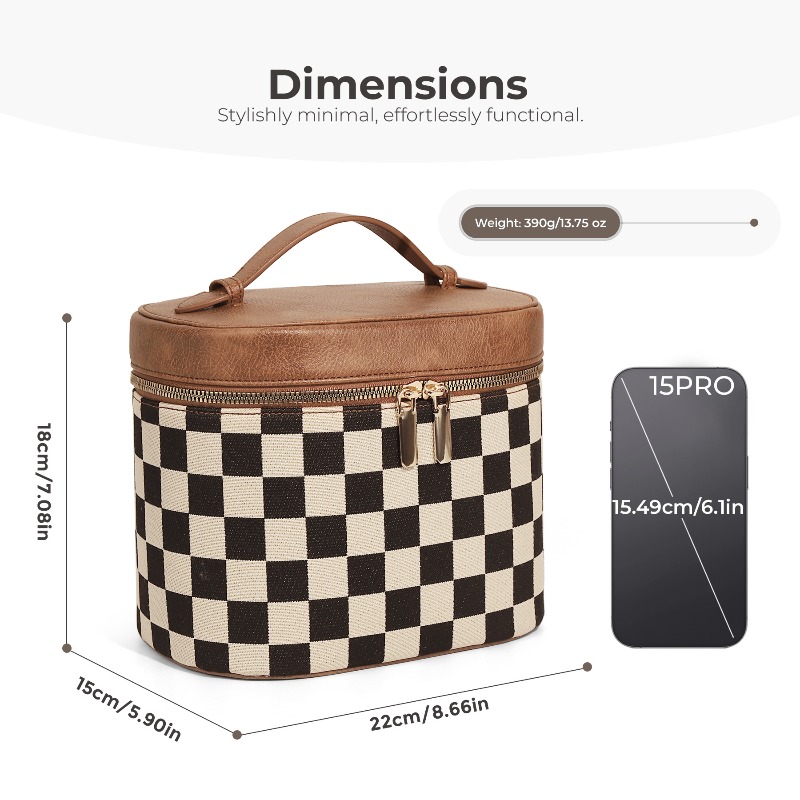 Checkerboard Make Up Bag Retro - مراجعة Luxury Skincare Aesthetic وسعره